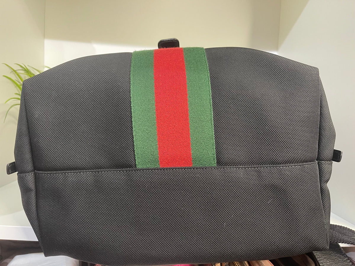 61. Gucci Black Sherry Line Canvas Backpack
