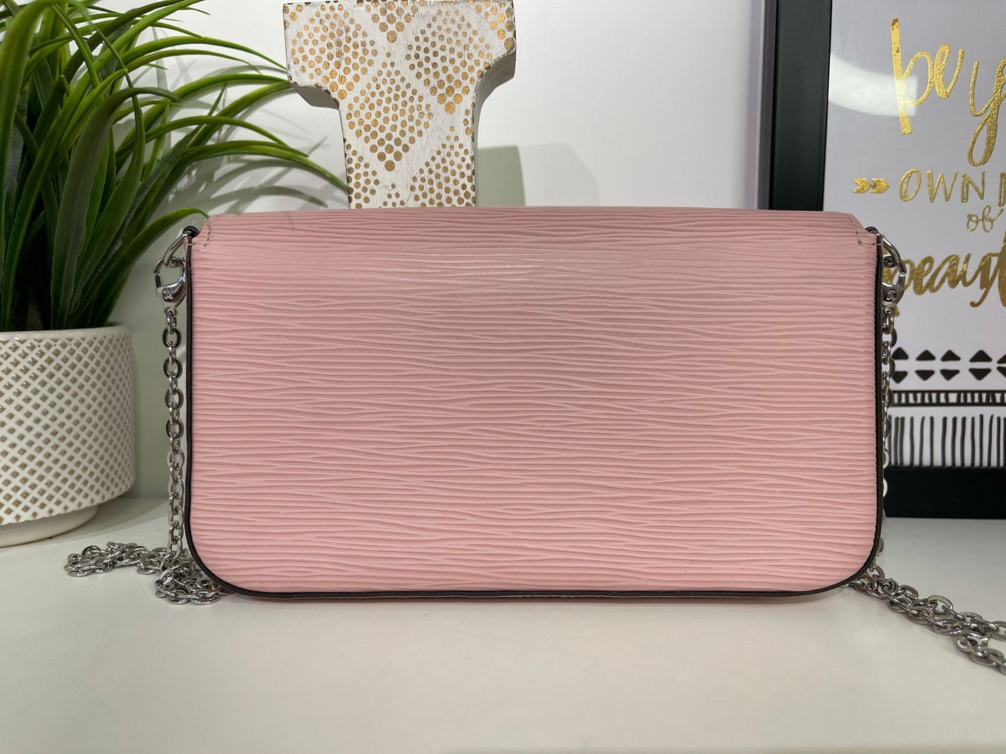 111. Louis Vuitton Pink Epi Felicie Pouchette