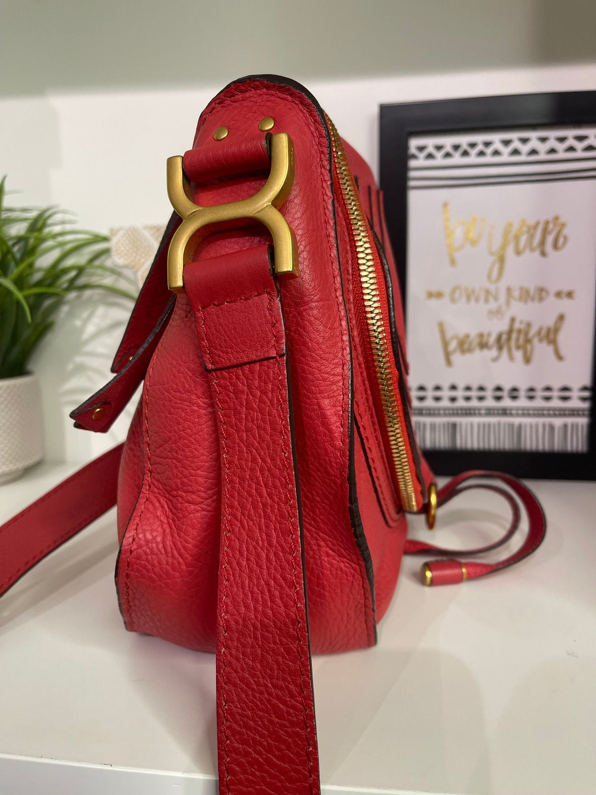 32. Chloe Red Marcie Crossbody