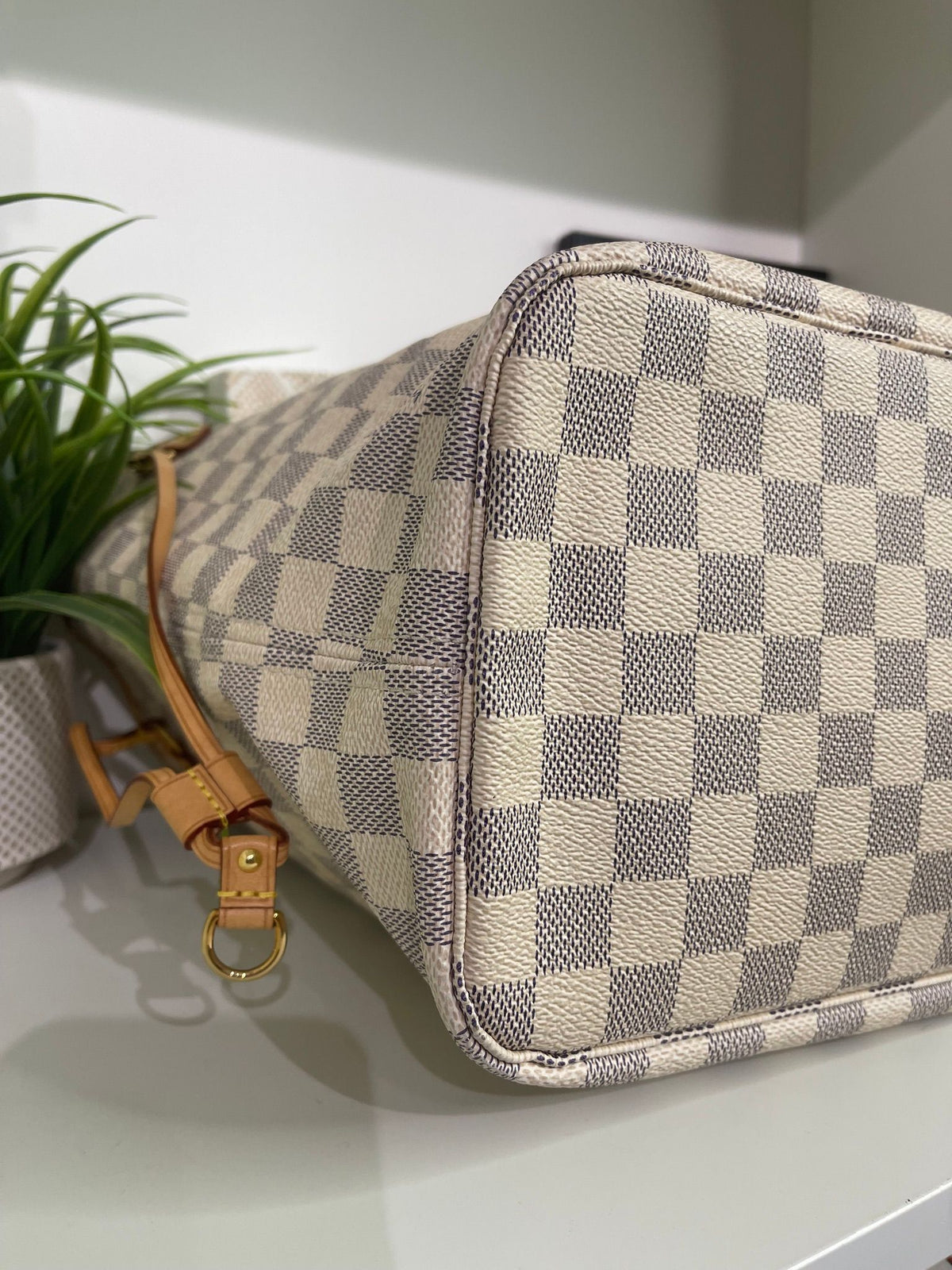 56. Louis Vuitton Damier Azur Neverfull MM w/ Pouch