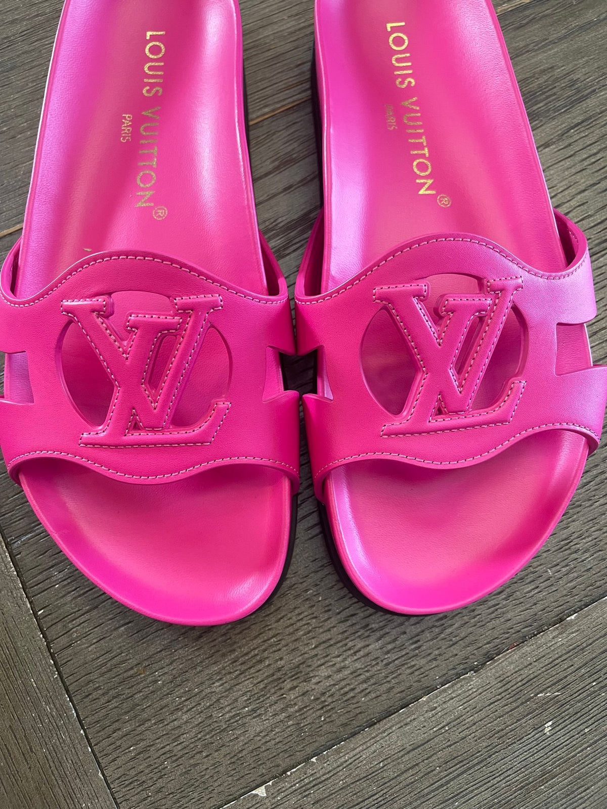 24. Louis Vuitton Pink Isola Comfort Mules Size 37