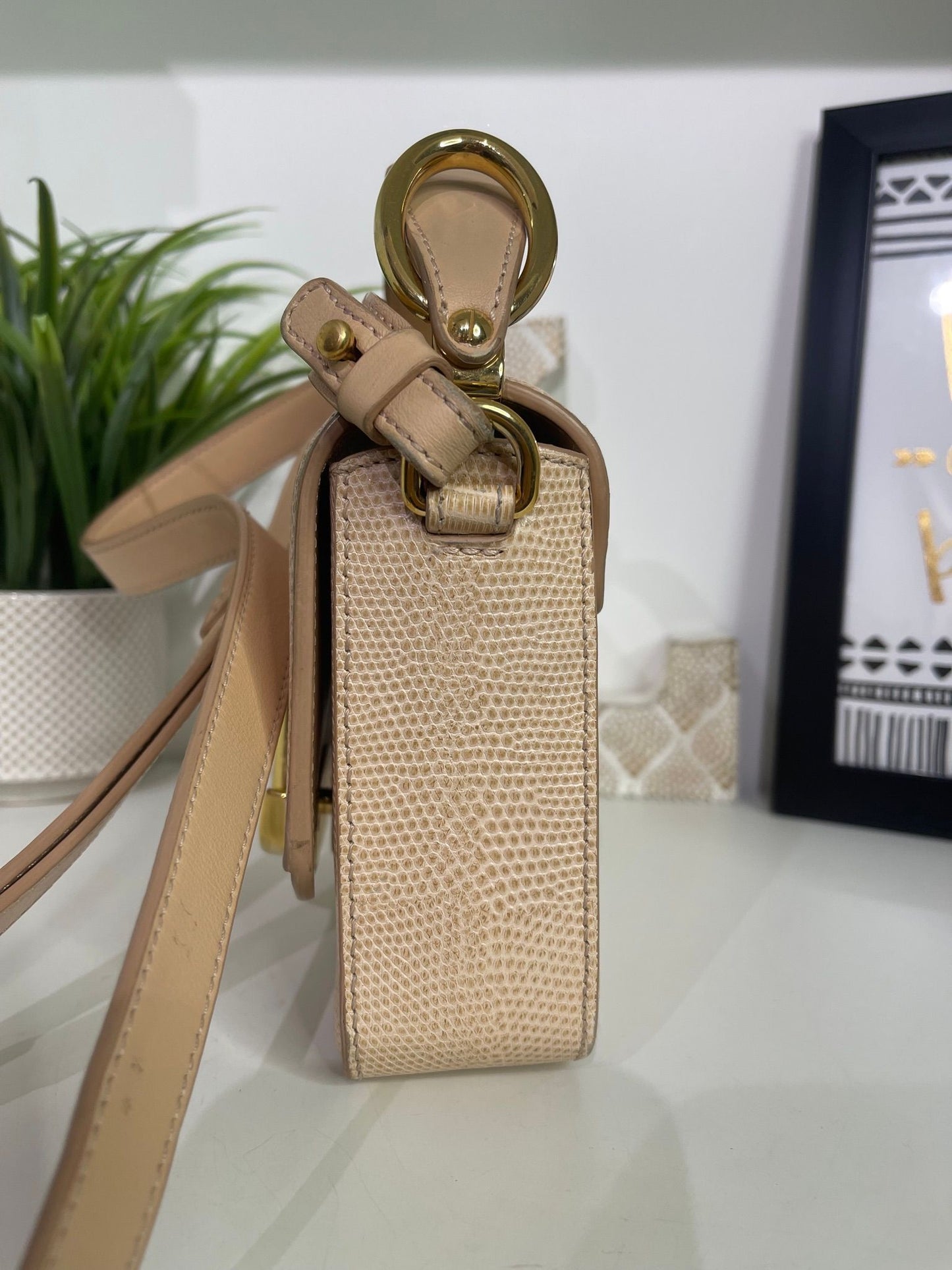 77. Chloe Mini “C” Bag Lizard Embossed