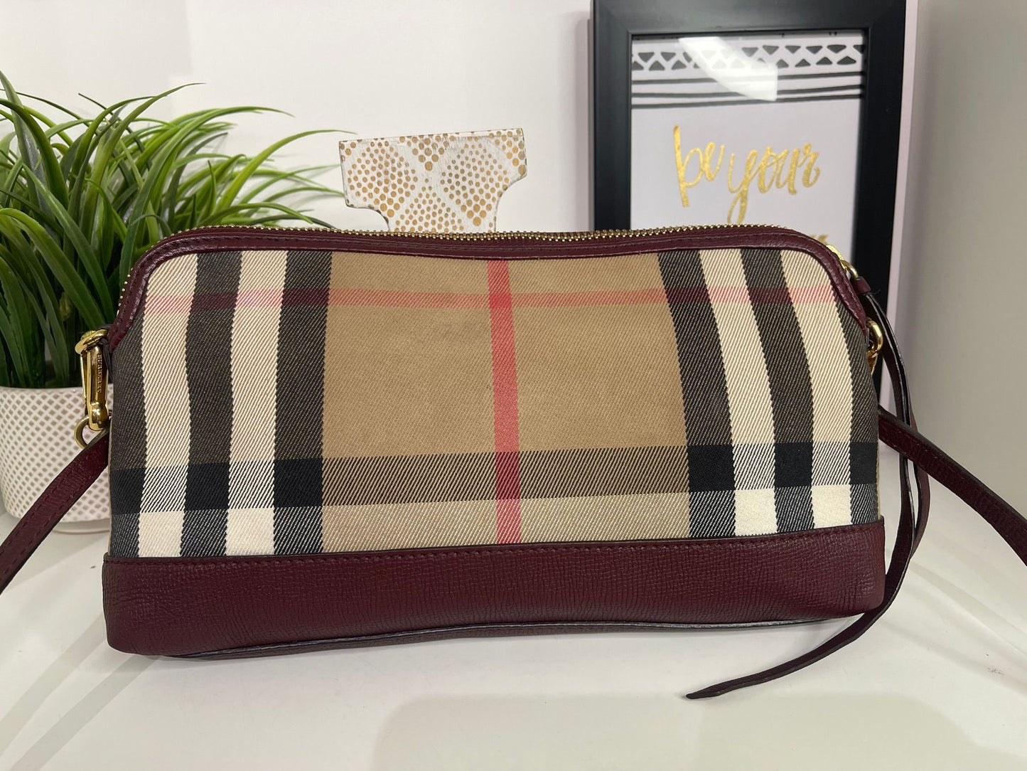 107. Burberry Derby House Check Crossbody