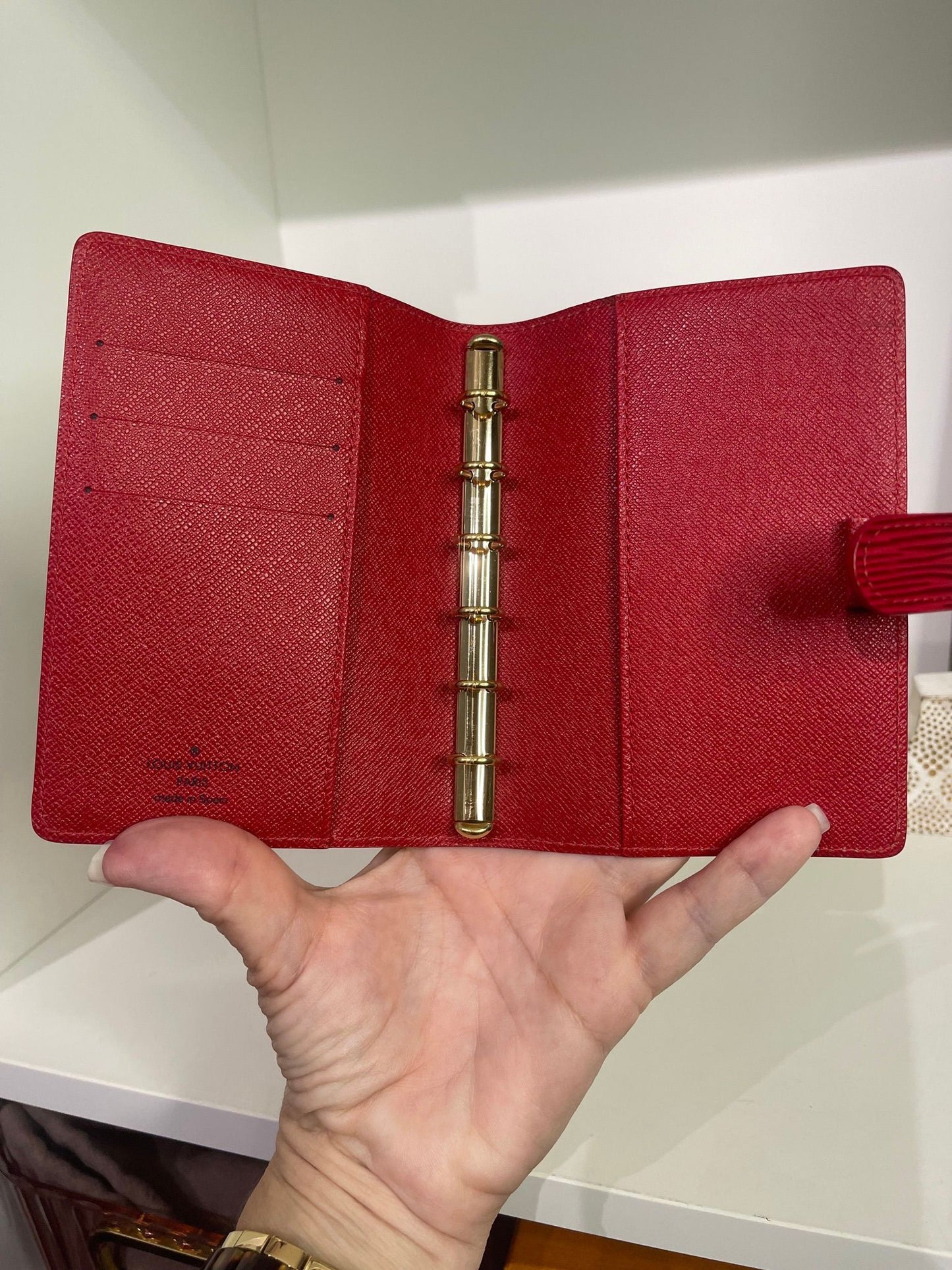 46. Louis Vuitton Red Epi Agenda PM