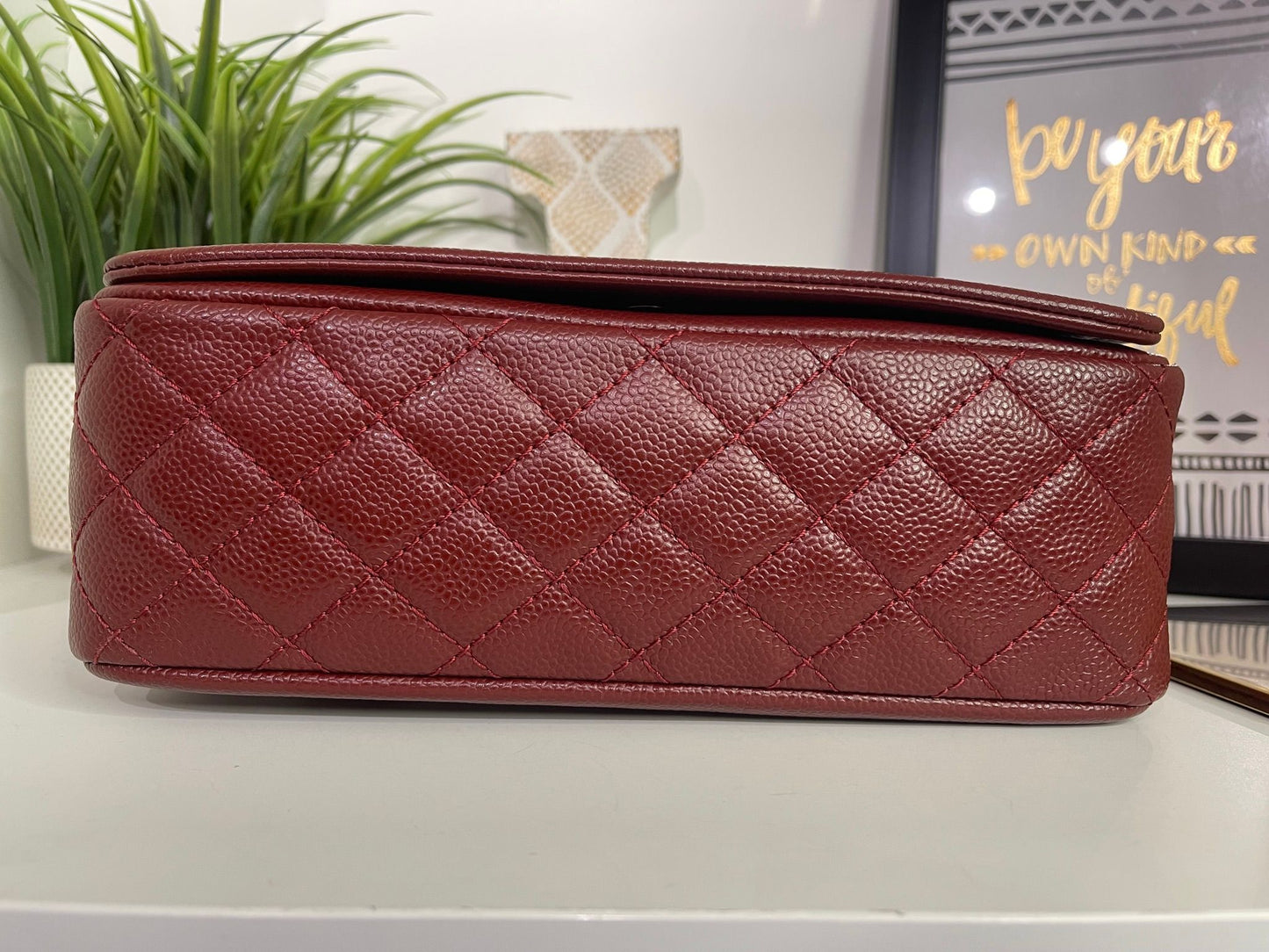 50. Chanel Caviar Bordeaux Shoulder Bag