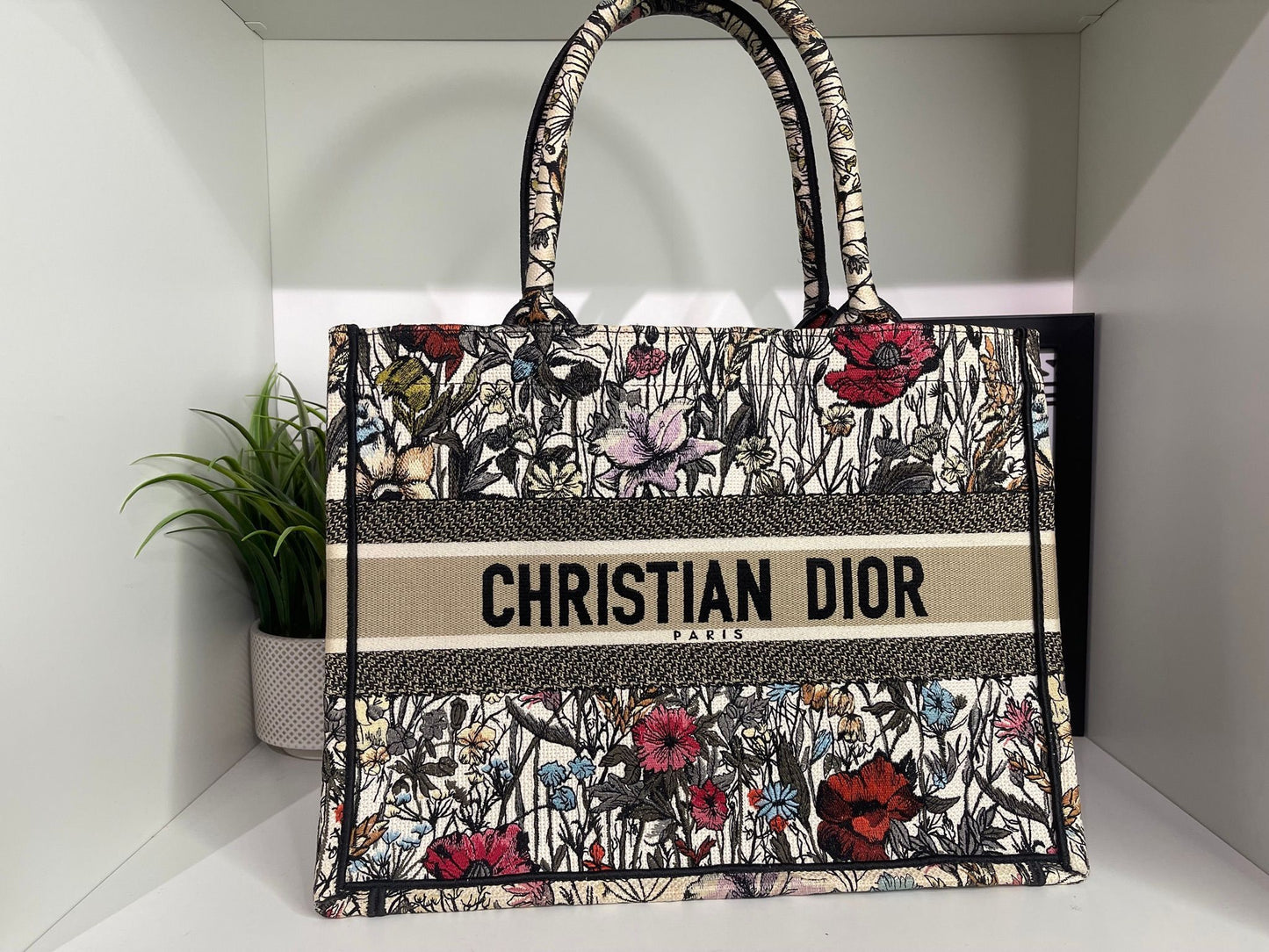 110. Christian Dior Medium Floral Book Tote