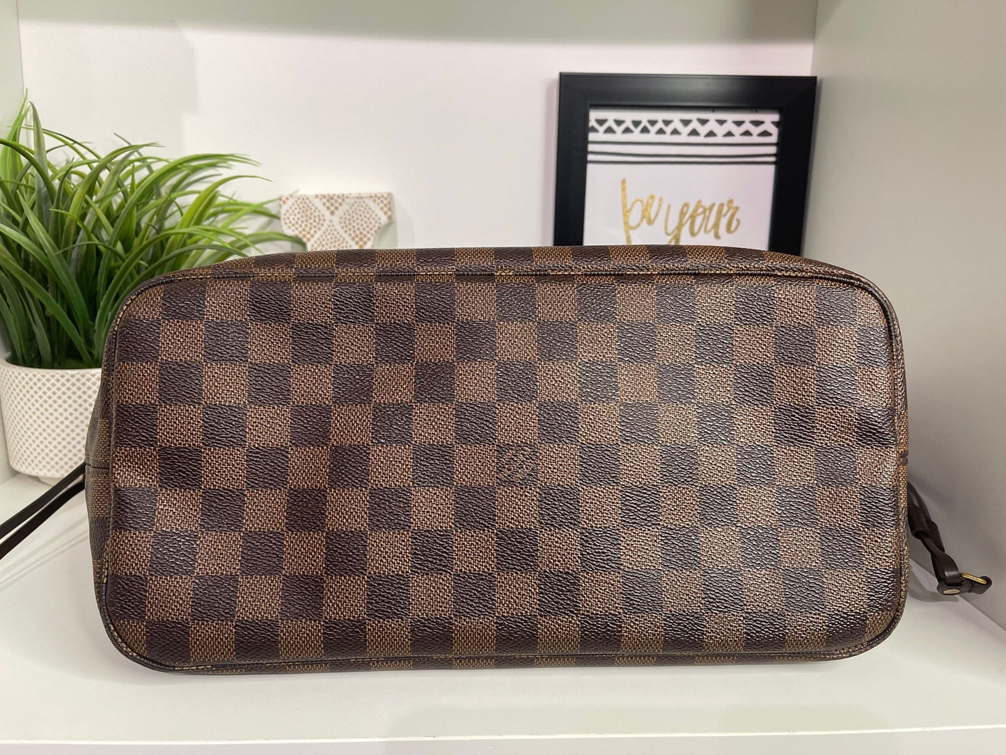 99. Louis Vuitton Damier Ebene Neverfull MM w/ Pouch
