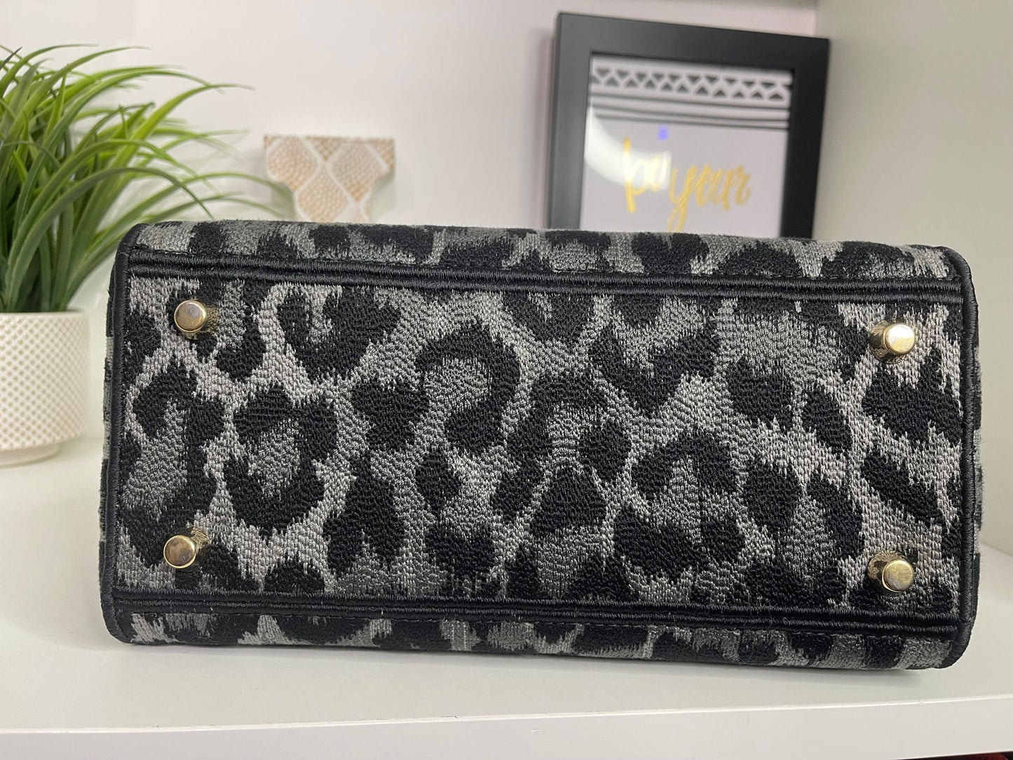113. Christian Dior Lady Dior Gray/Black Cheetah Print