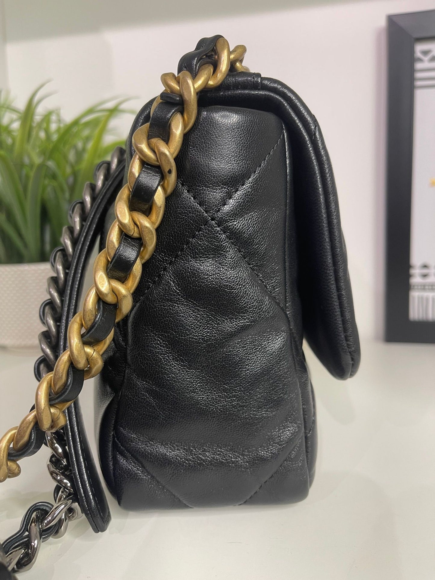 35. Chanel 19 Black Small Shoulder Bag