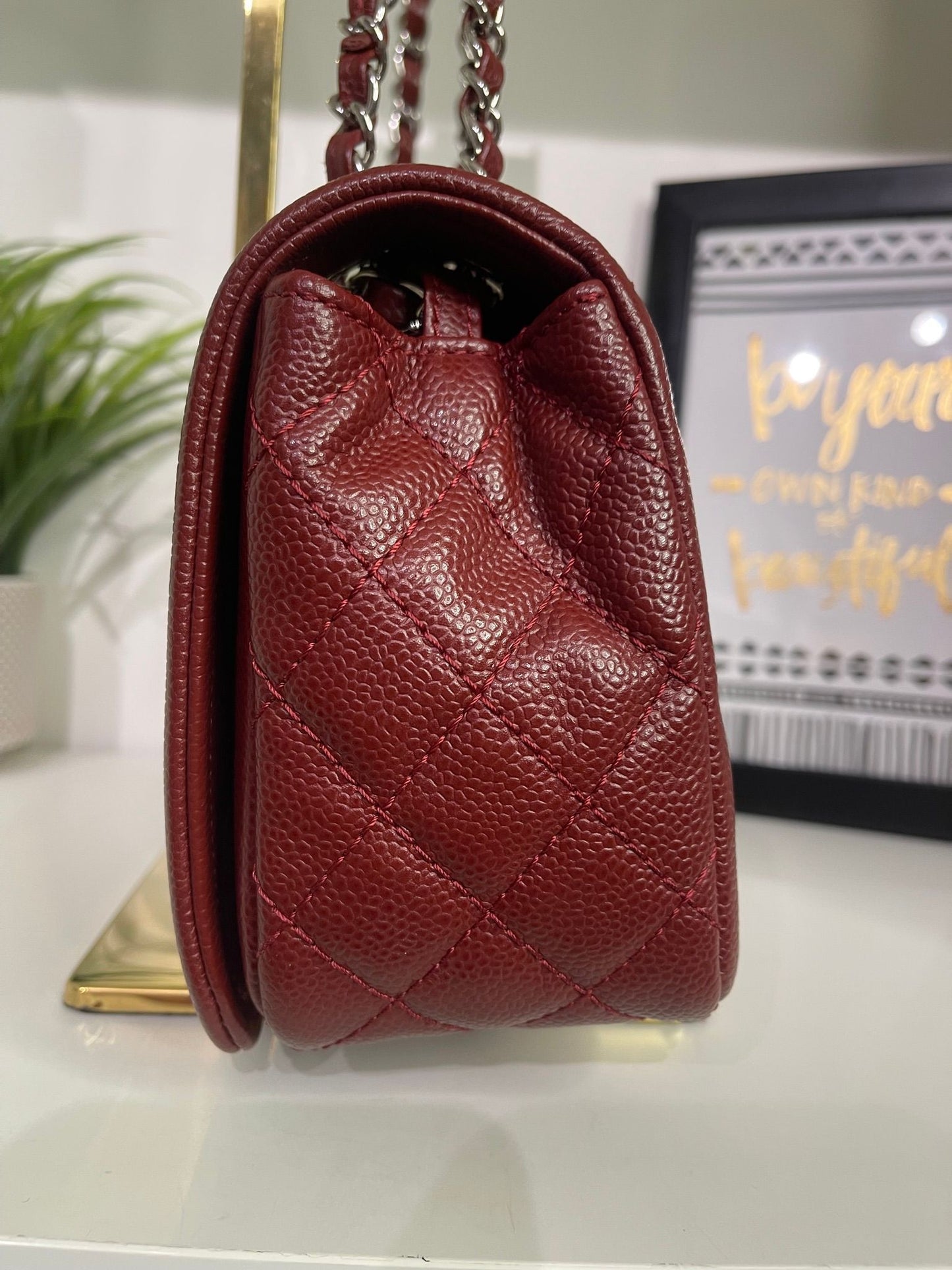 50. Chanel Caviar Bordeaux Shoulder Bag