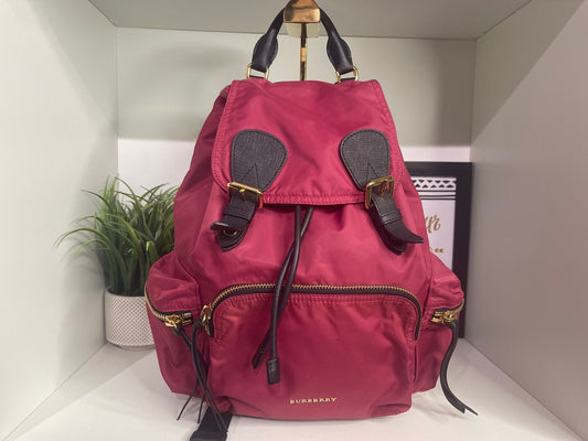 13. Burberry Nylon Raspberry Backpack