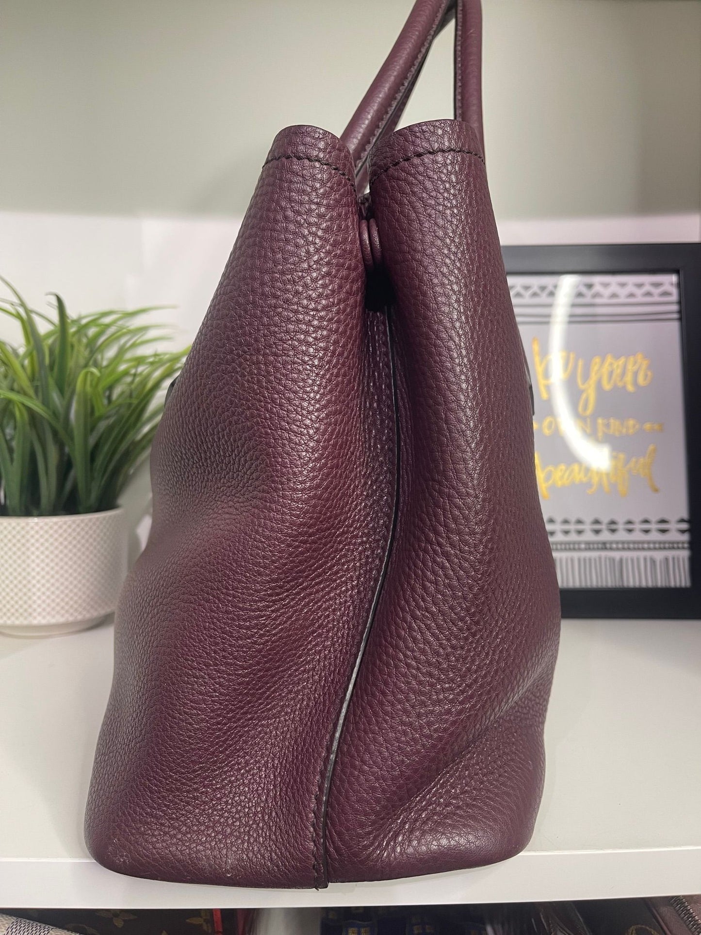 90. Prada Purple Leather Double Side Tote