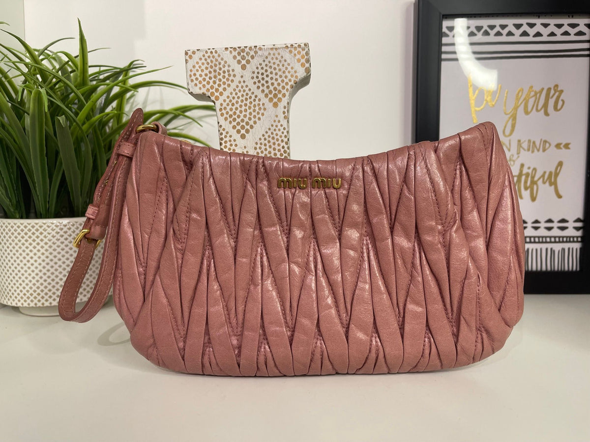 75. Miumiu Pink Matelasse Wristlet