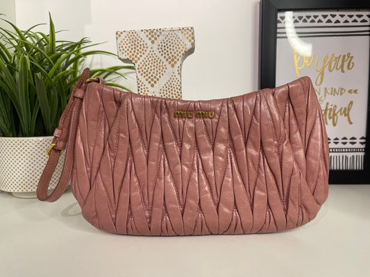 75. Miumiu Pink Matelasse Wristlet