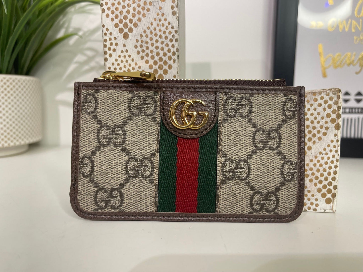 2. Gucci Supreme Sherry Line Card Holder