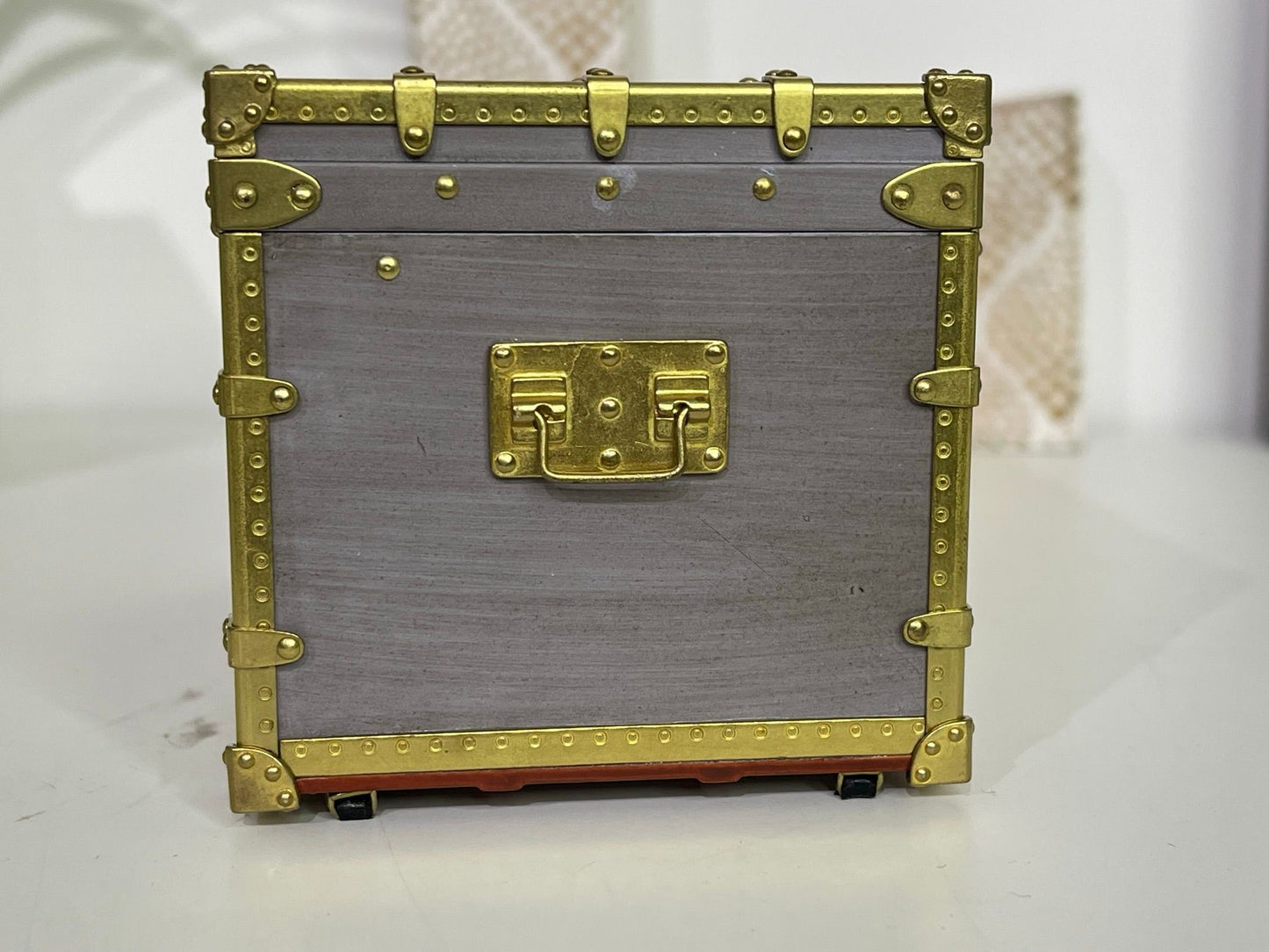 68. Louis Vuitton Mini Malle Zinc Trunk Jewelry Box