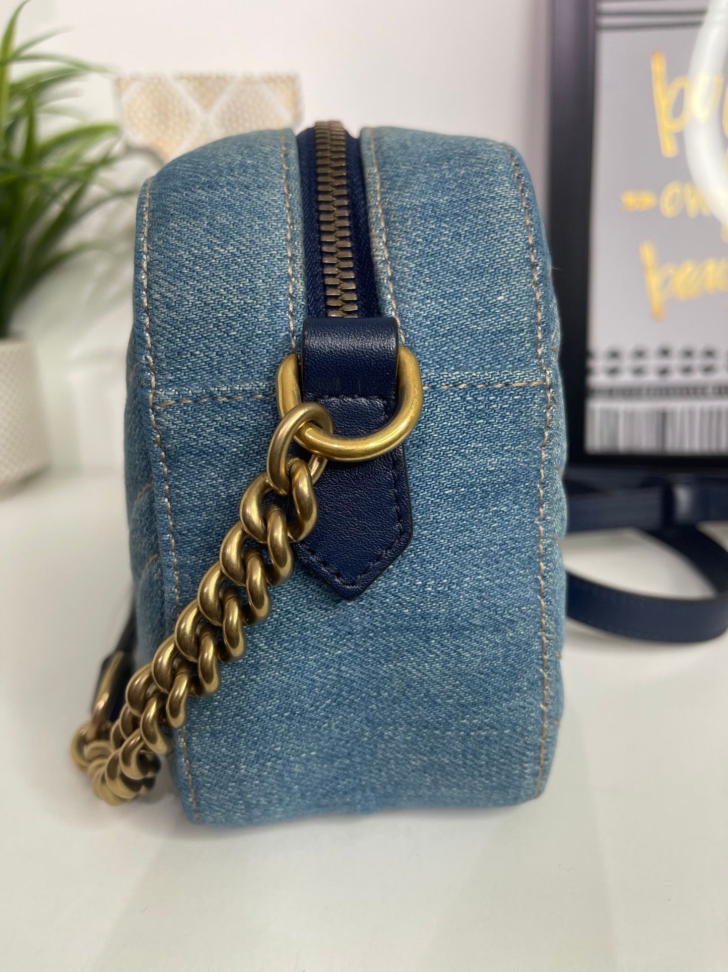 72. Gucci Denim Camera Bag