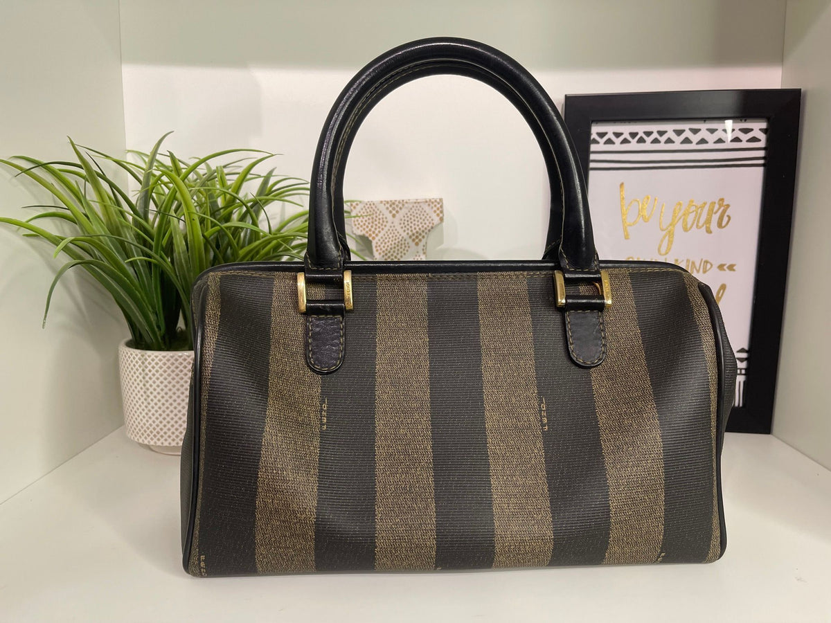 18. Fendi Pequin Boston Bag