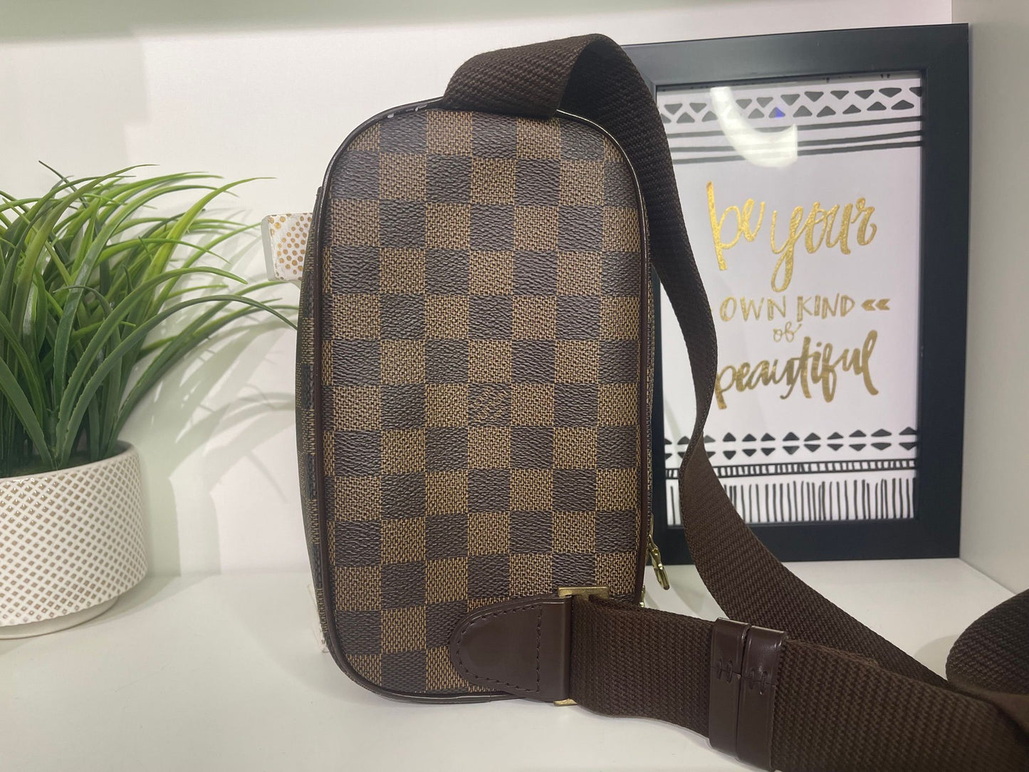 69. Louis Vuitton Damier Ebene Gange Sling Bag