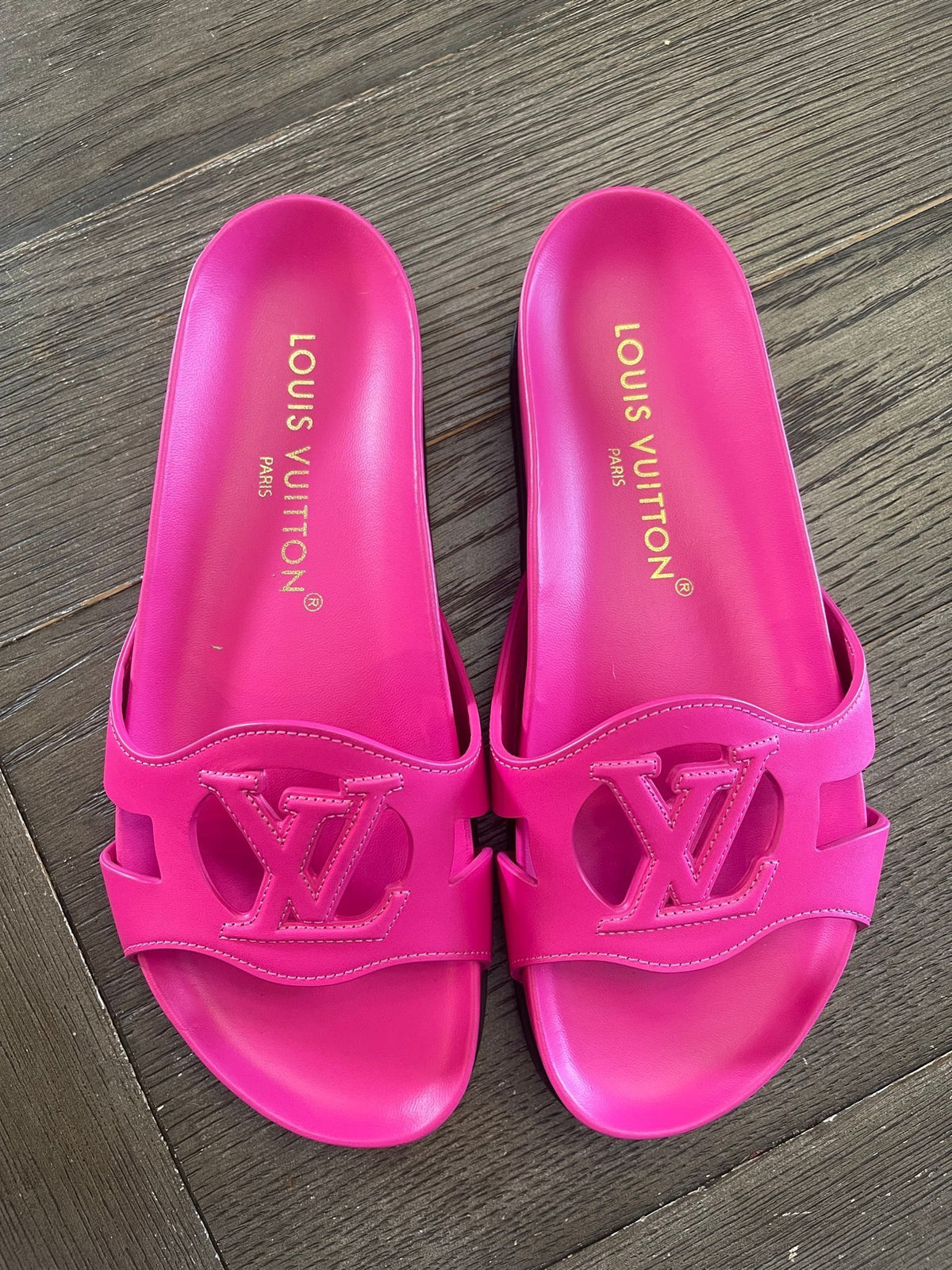 24. Louis Vuitton Pink Isola Comfort Mules Size 37