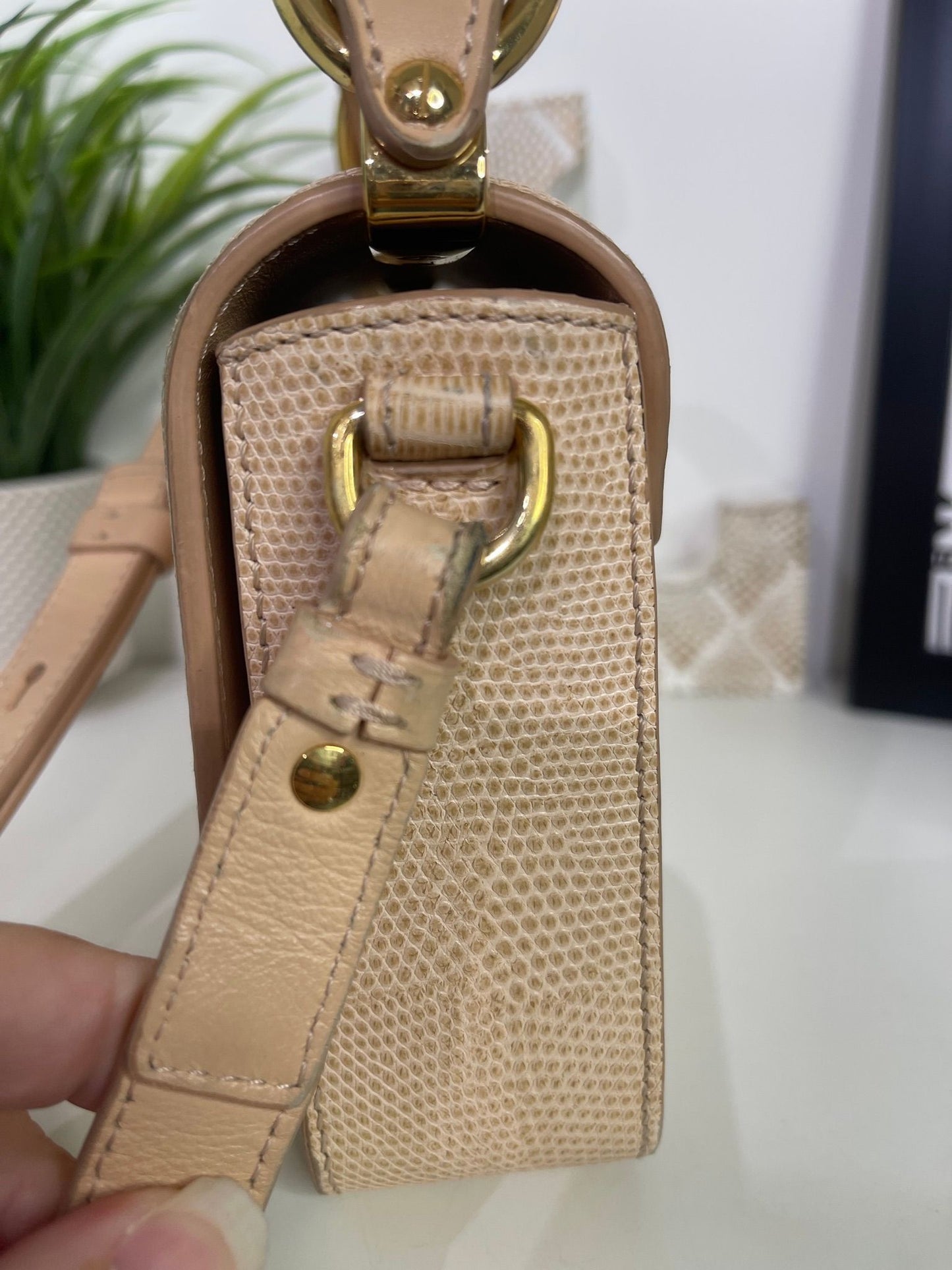 77. Chloe Mini “C” Bag Lizard Embossed