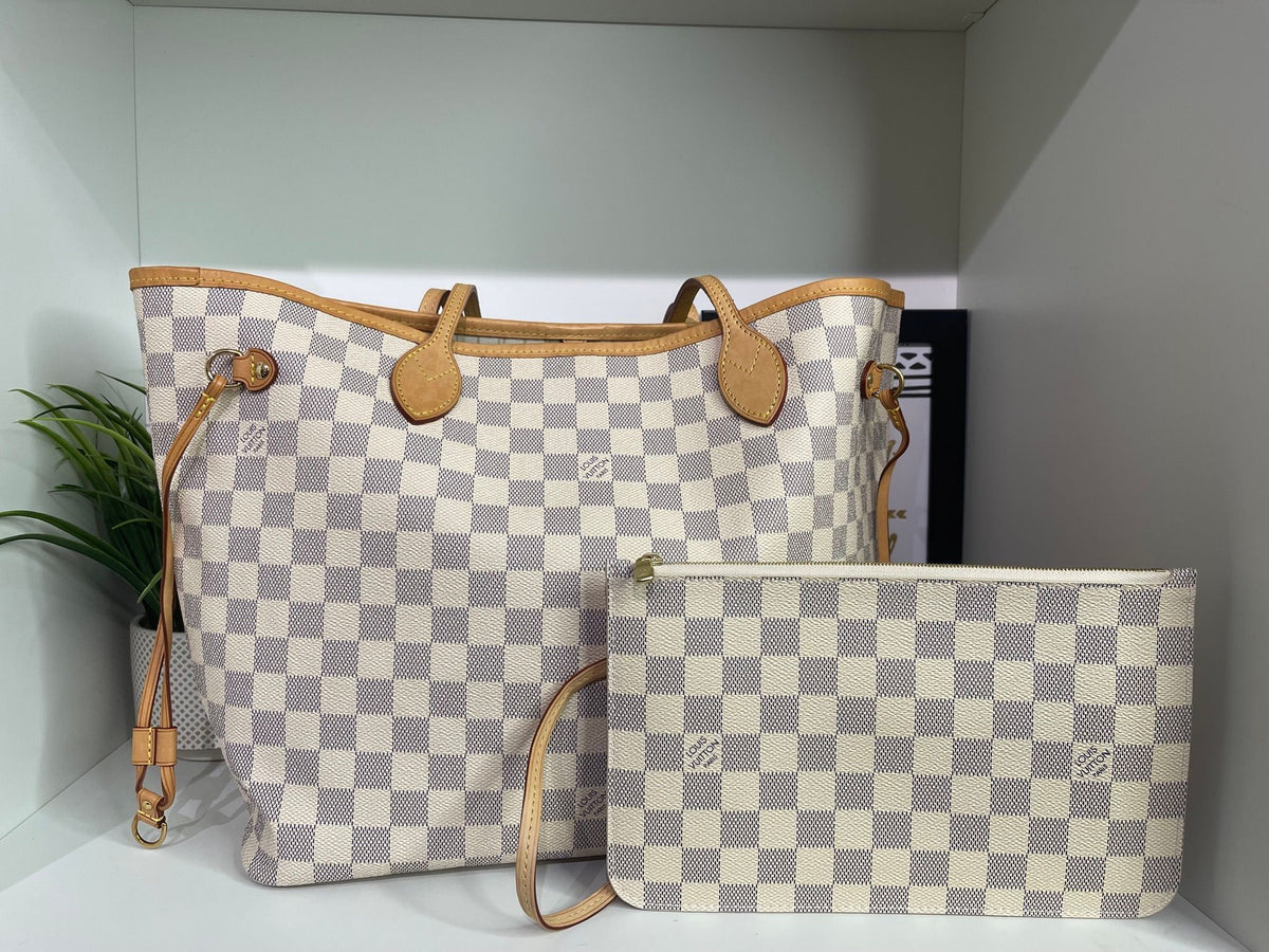 56. Louis Vuitton Damier Azur Neverfull MM w/ Pouch