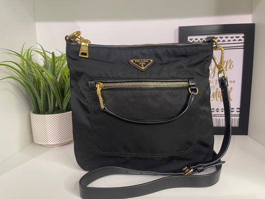 48. Prada Black Nylon Crossbody Messenger