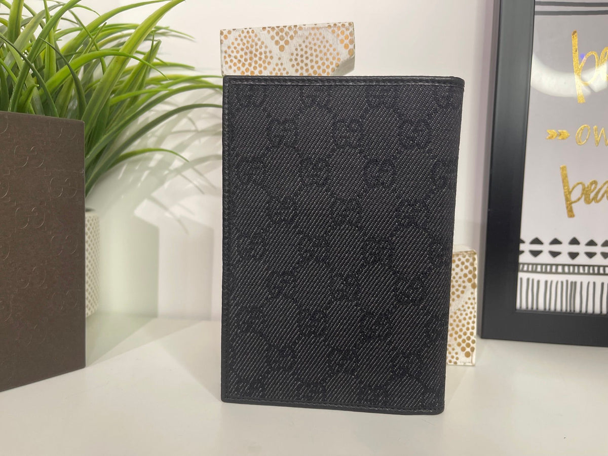 54. Gucci Black Denim Passport Cover