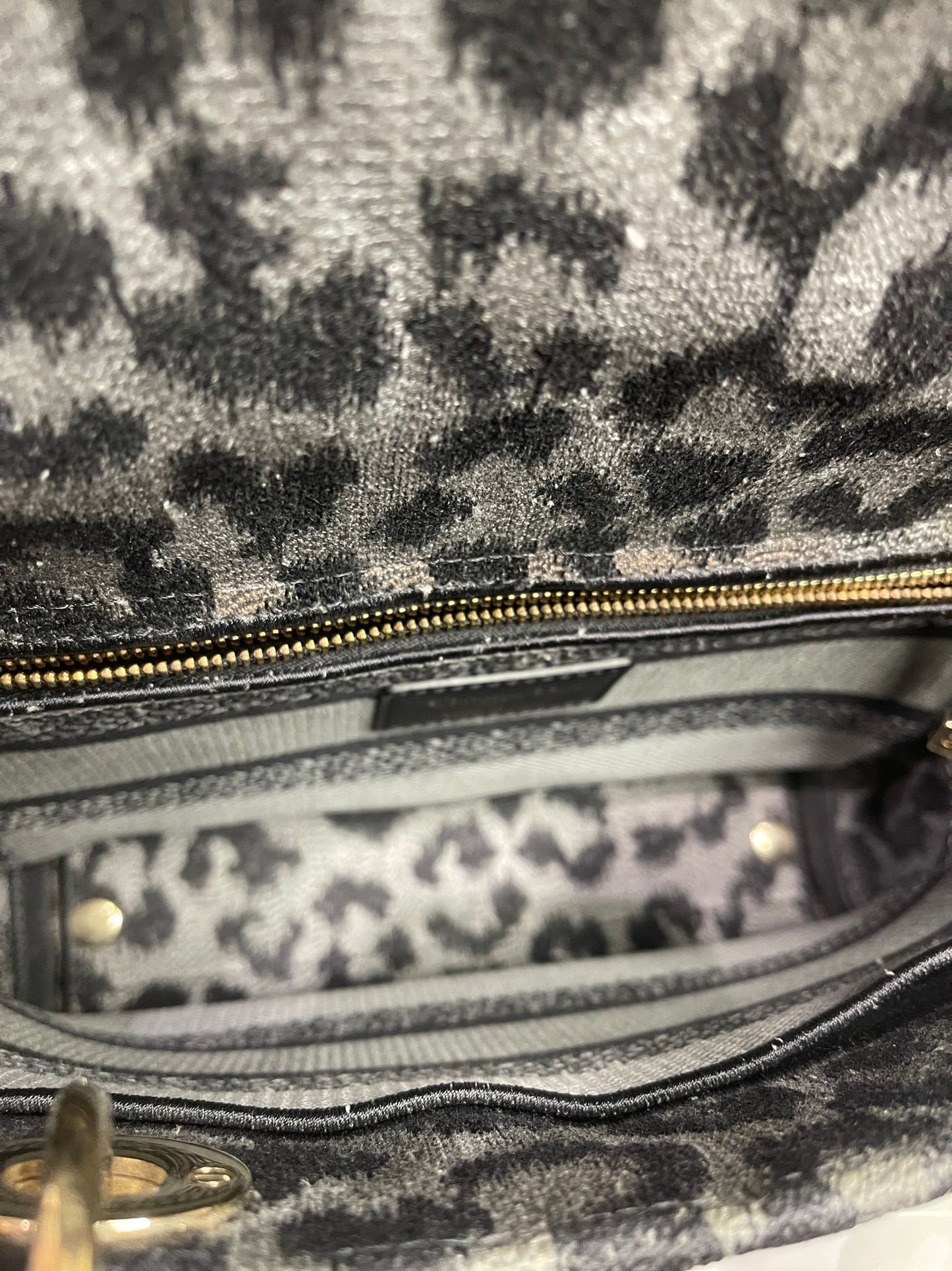 113. Christian Dior Lady Dior Gray/Black Cheetah Print