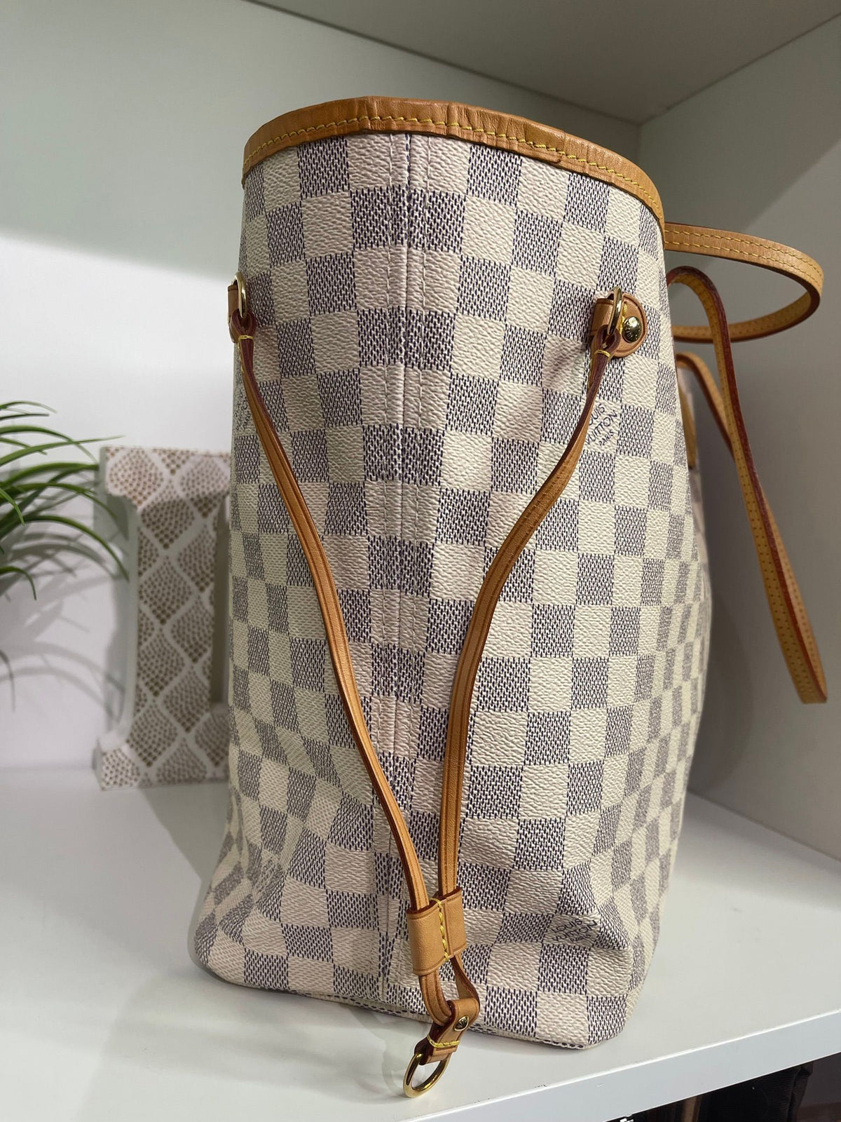 56. Louis Vuitton Damier Azur Neverfull MM w/ Pouch