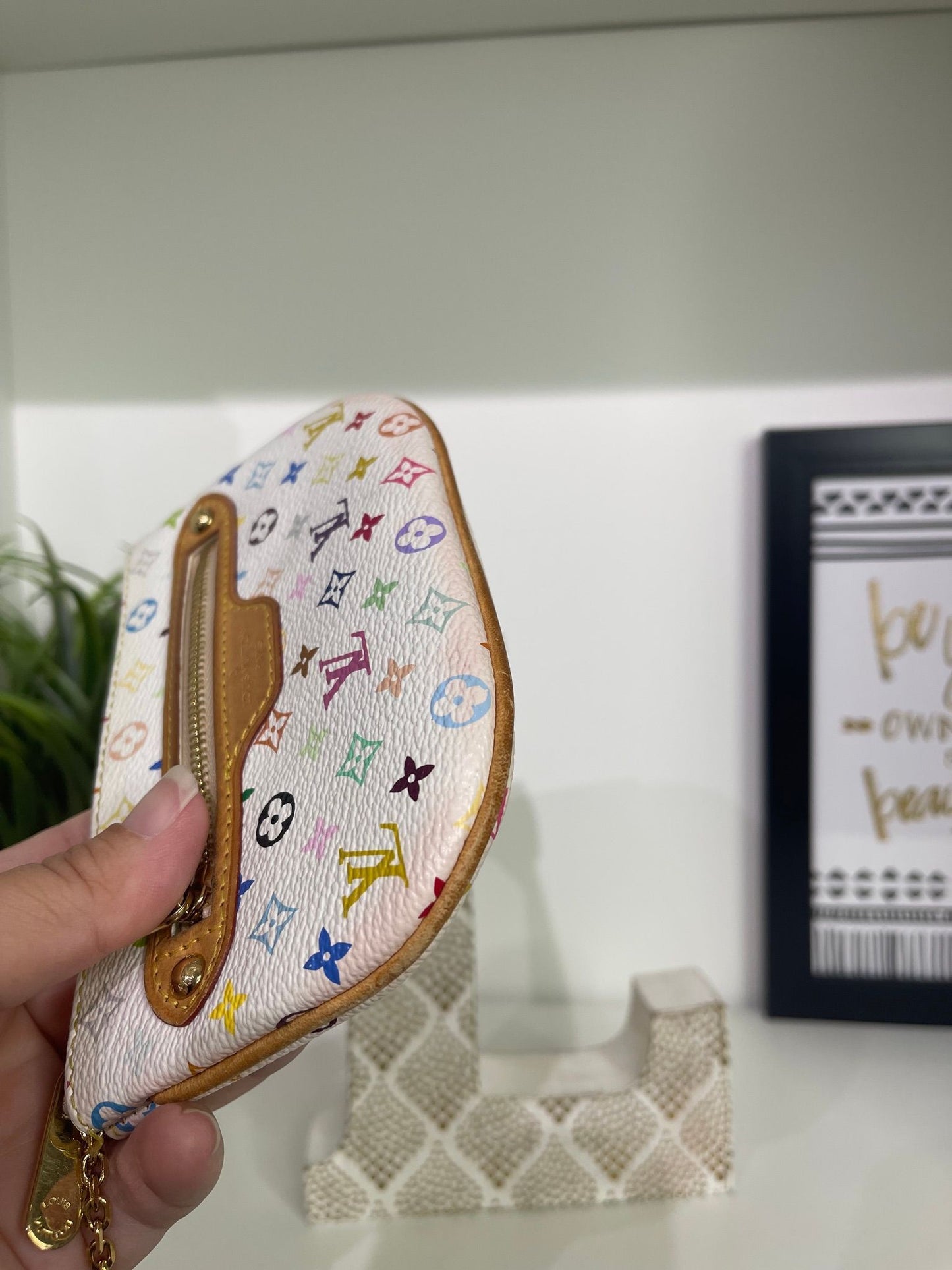 27. Louis Vuitton Takashi Murakami White Multicolor Key Cles MM