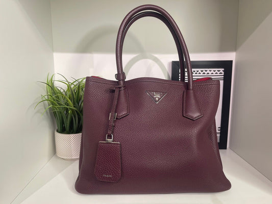 90. Prada Purple Leather Double Side Tote