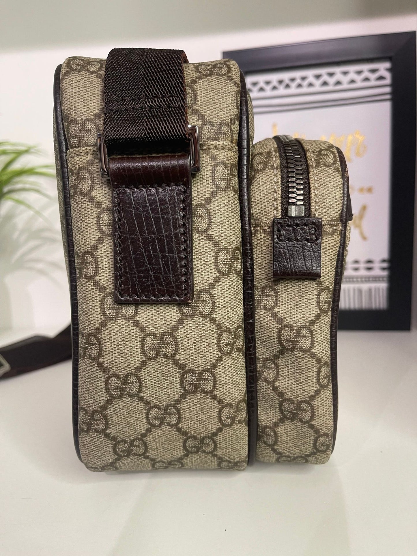 49. Gucci Supreme Crossbody Camera Bag