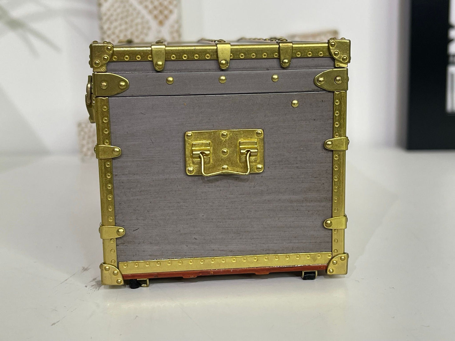 68. Louis Vuitton Mini Malle Zinc Trunk Jewelry Box