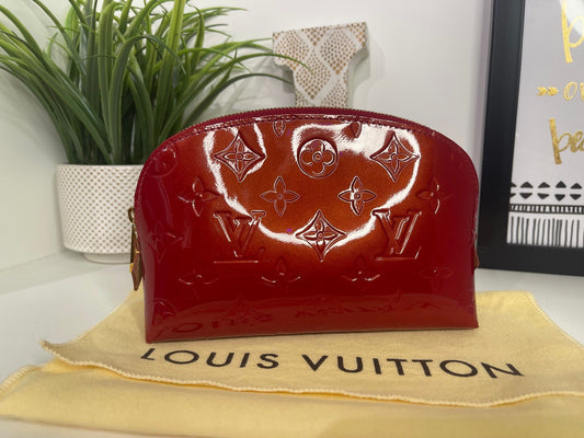 2. Louis Vuitton Red Vernis Cosmetic Case