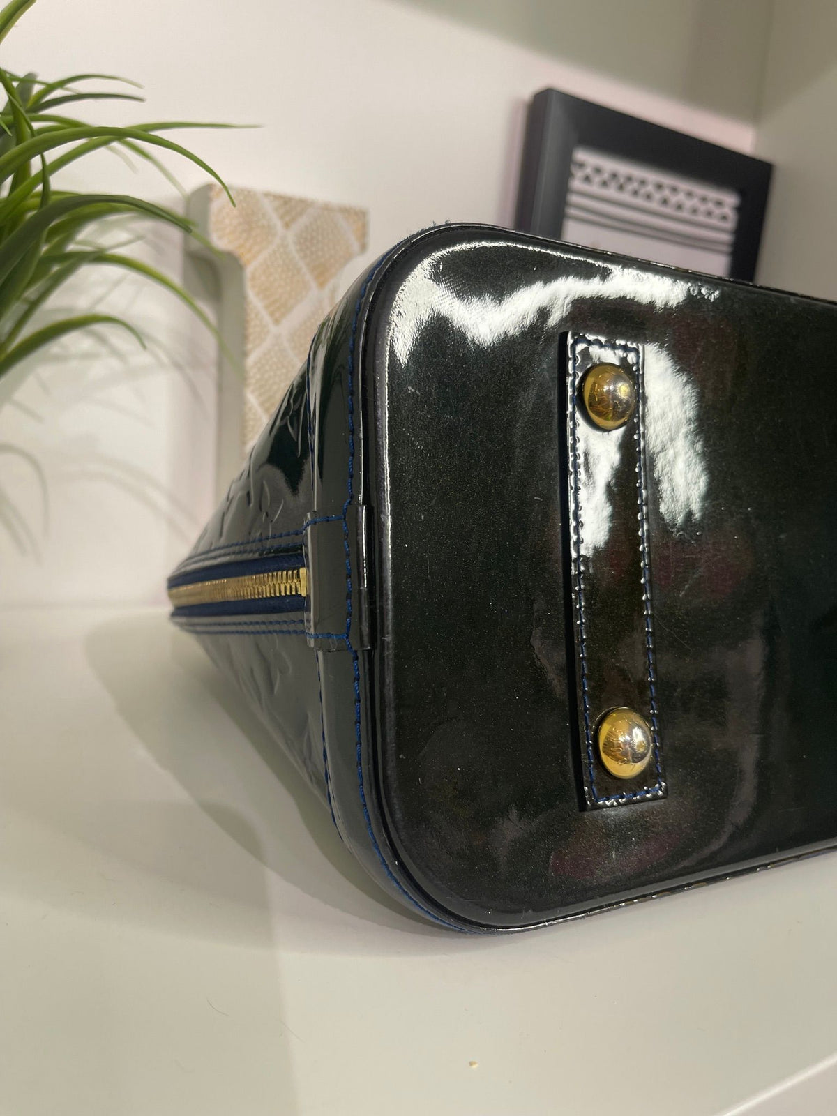22. Louis Vuitton Green/Blue Vernis Alma PM