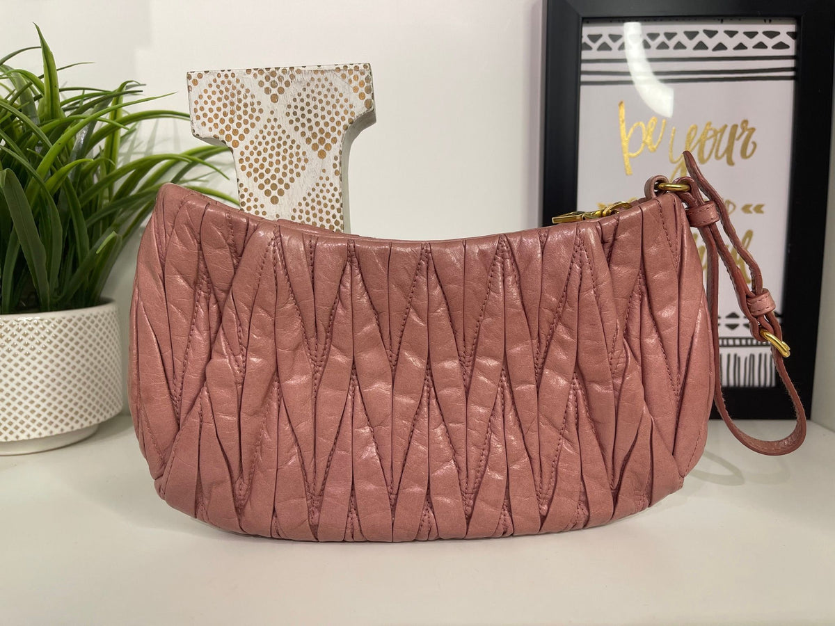 75. Miumiu Pink Matelasse Wristlet