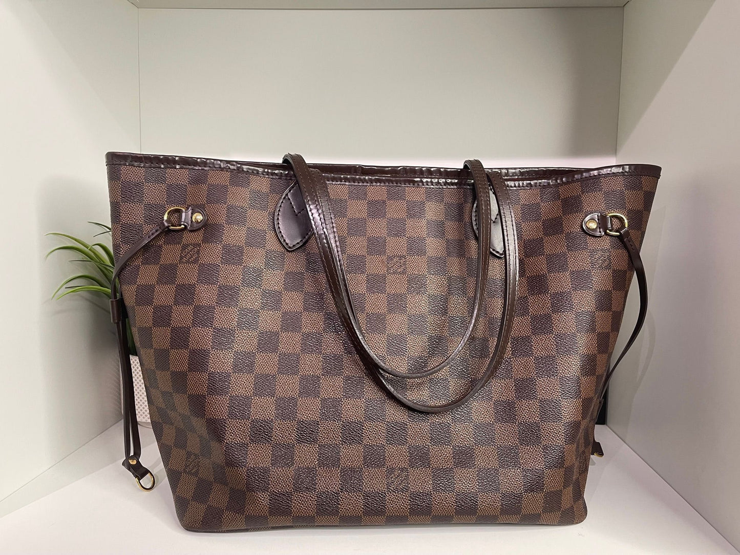 99. Louis Vuitton Damier Ebene Neverfull MM w/ Pouch