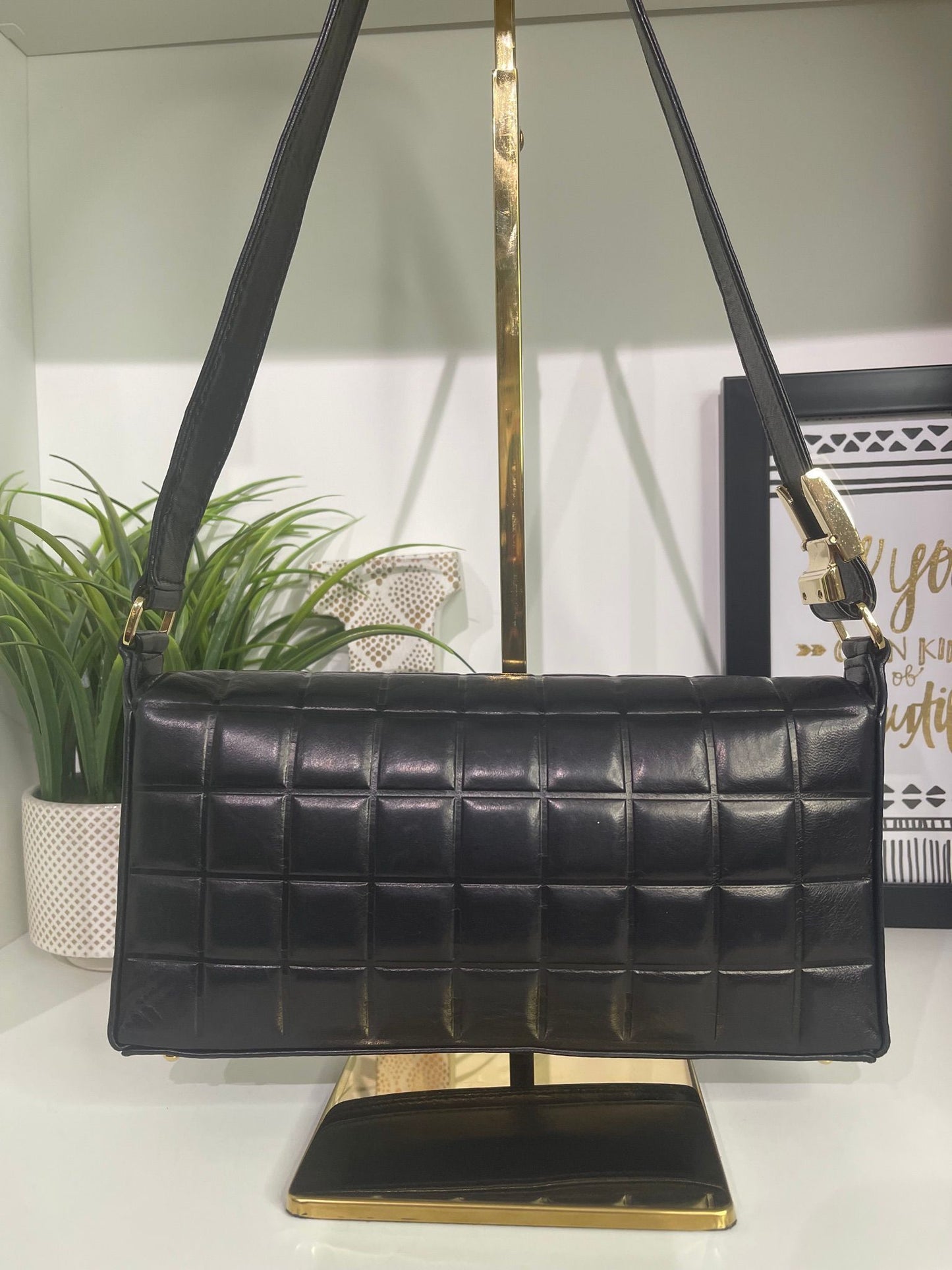 66. Chanel Black Chocolate Bar Flap Bag