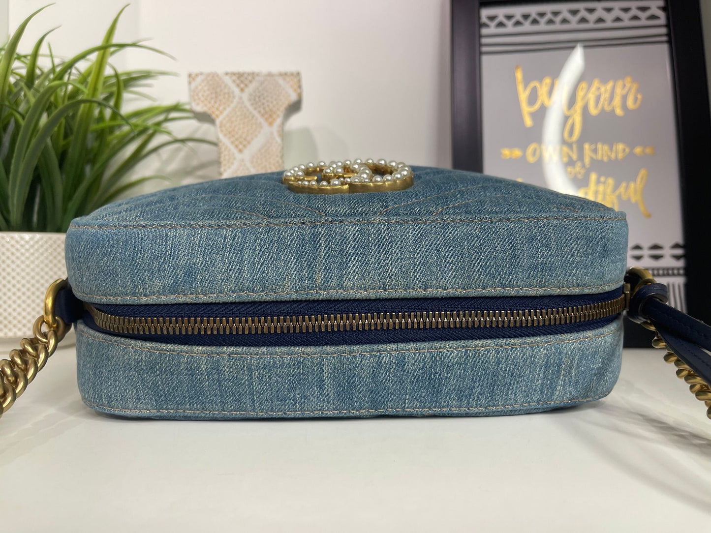 72. Gucci Denim Camera Bag