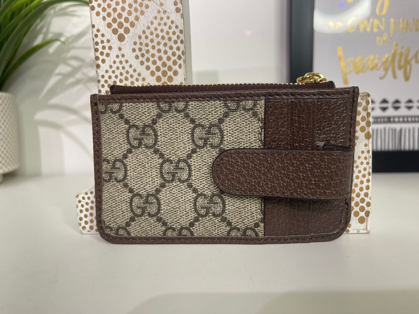 2. Gucci Supreme Sherry Line Card Holder