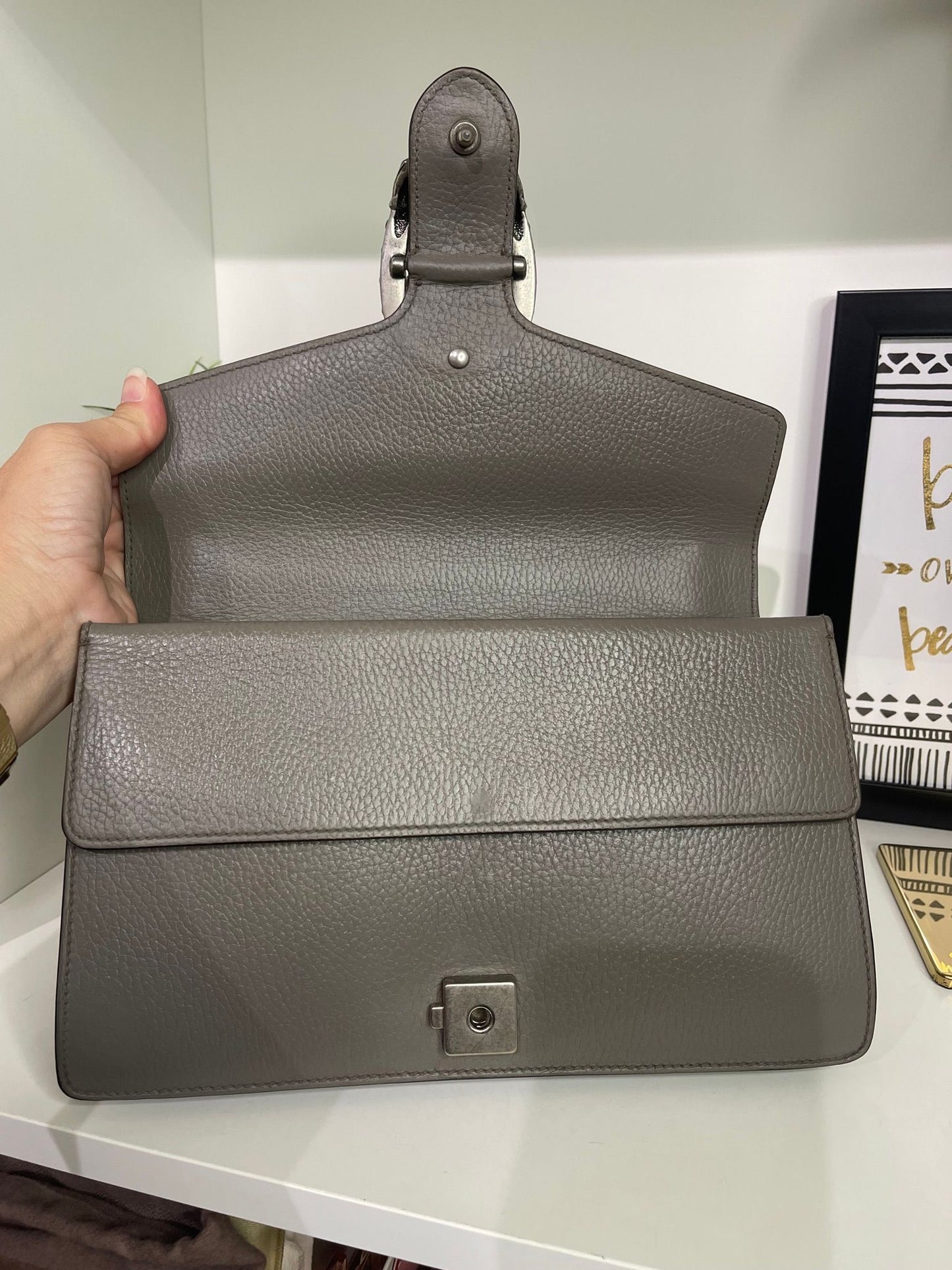 12. Gucci Gray Dionysus Shoulder Bag