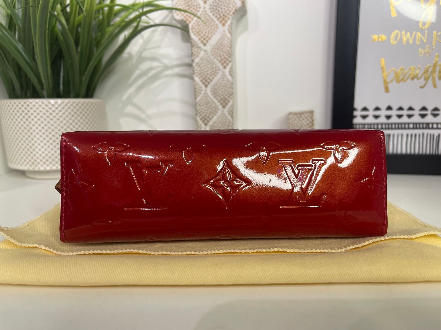 2. Louis Vuitton Red Vernis Cosmetic Case