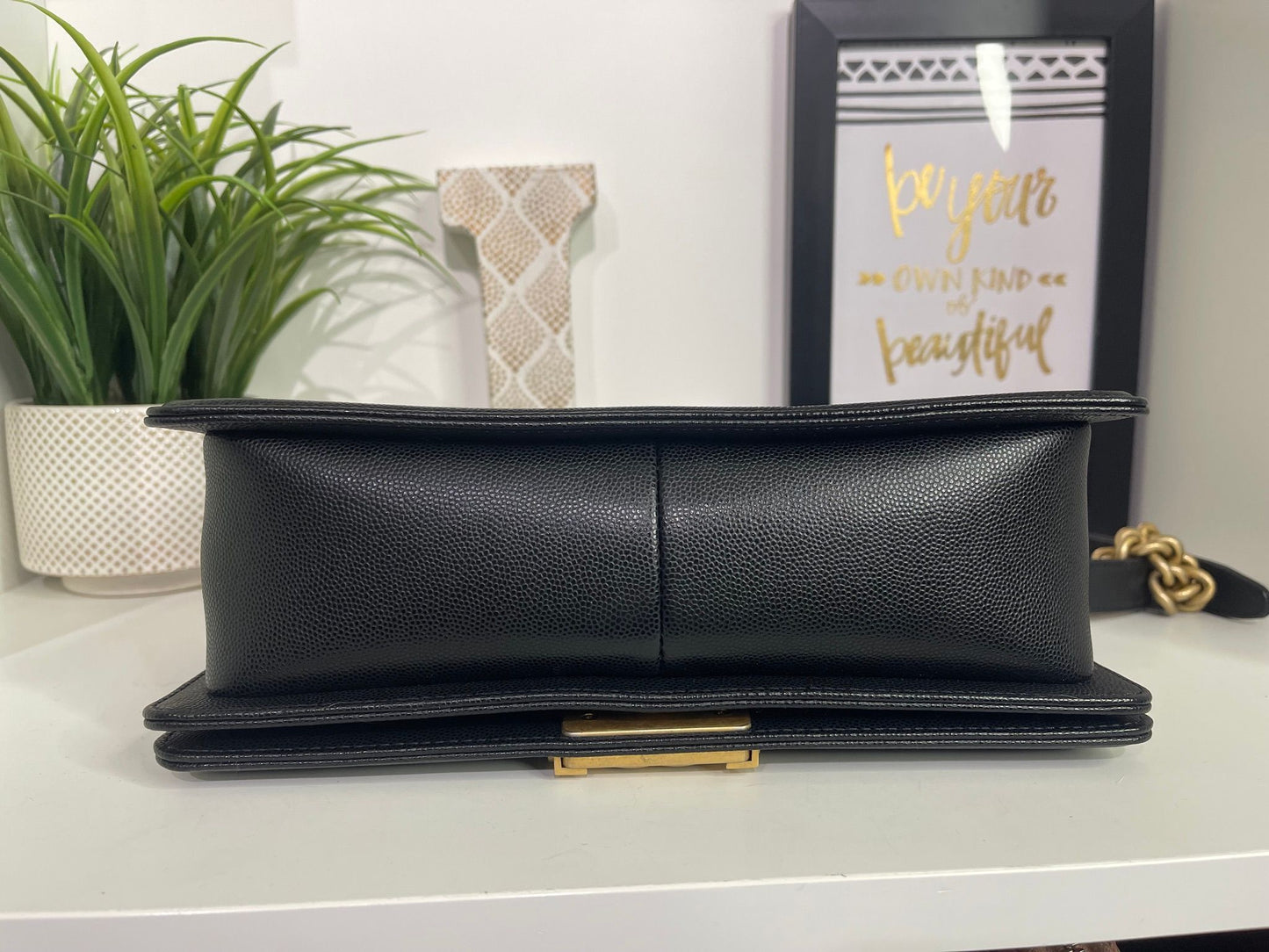 5. Chanel Black Medium Boy Caviar Full Inclusion
