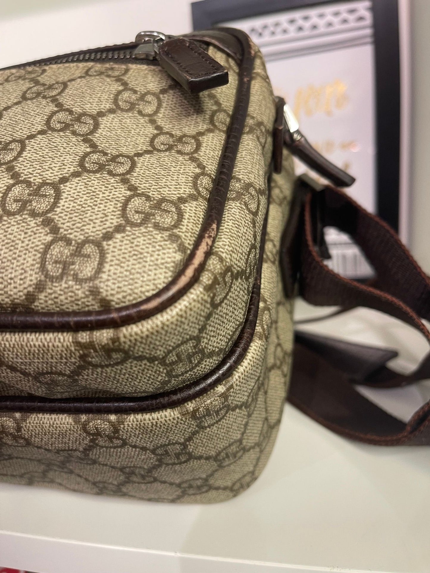 49. Gucci Supreme Crossbody Camera Bag