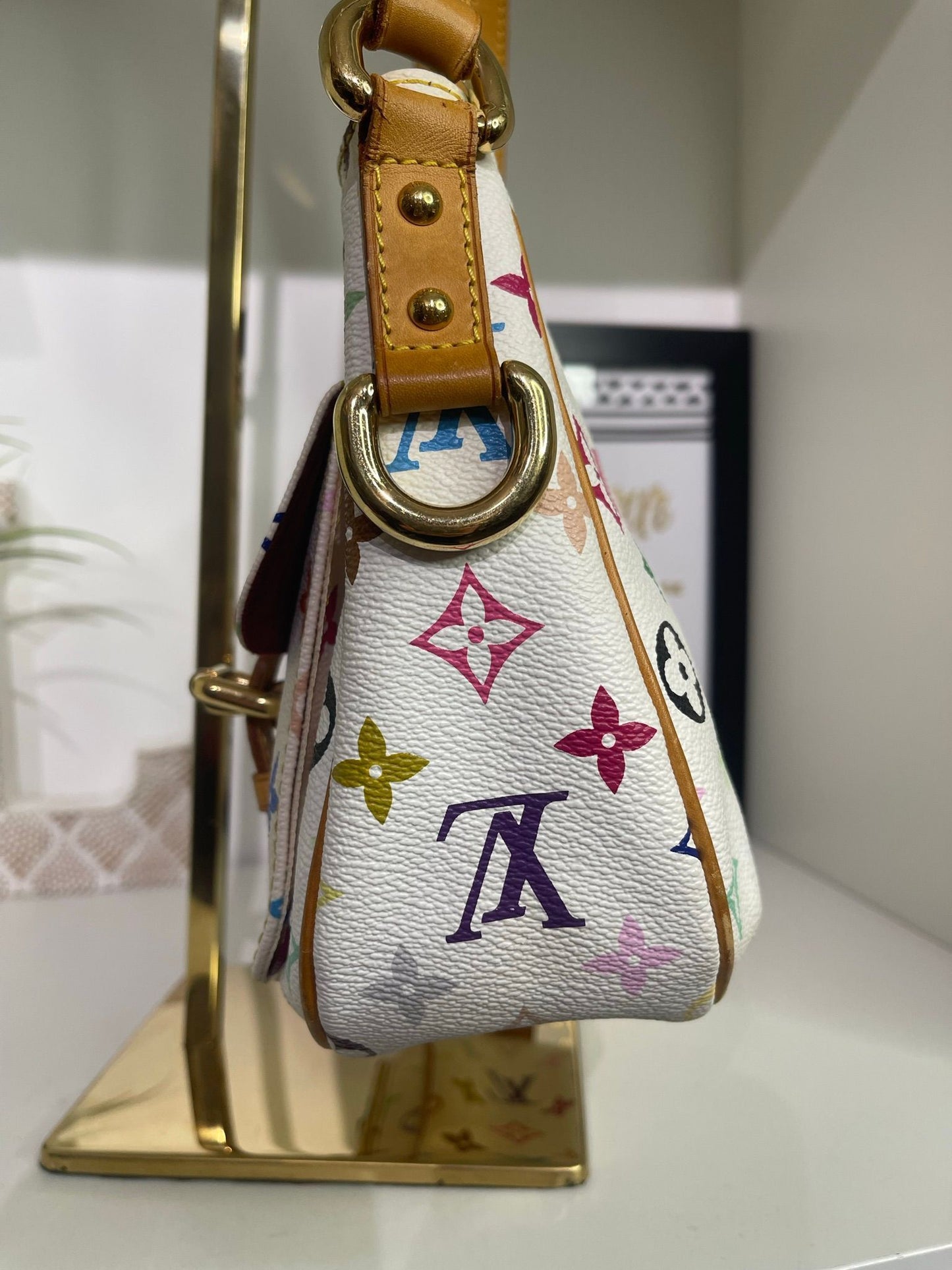 3. Louis Vuitton White Multicolor Takashi Murakami Lodge PM