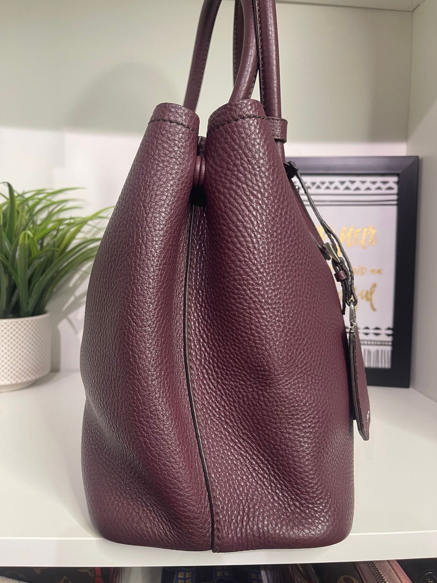90. Prada Purple Leather Double Side Tote