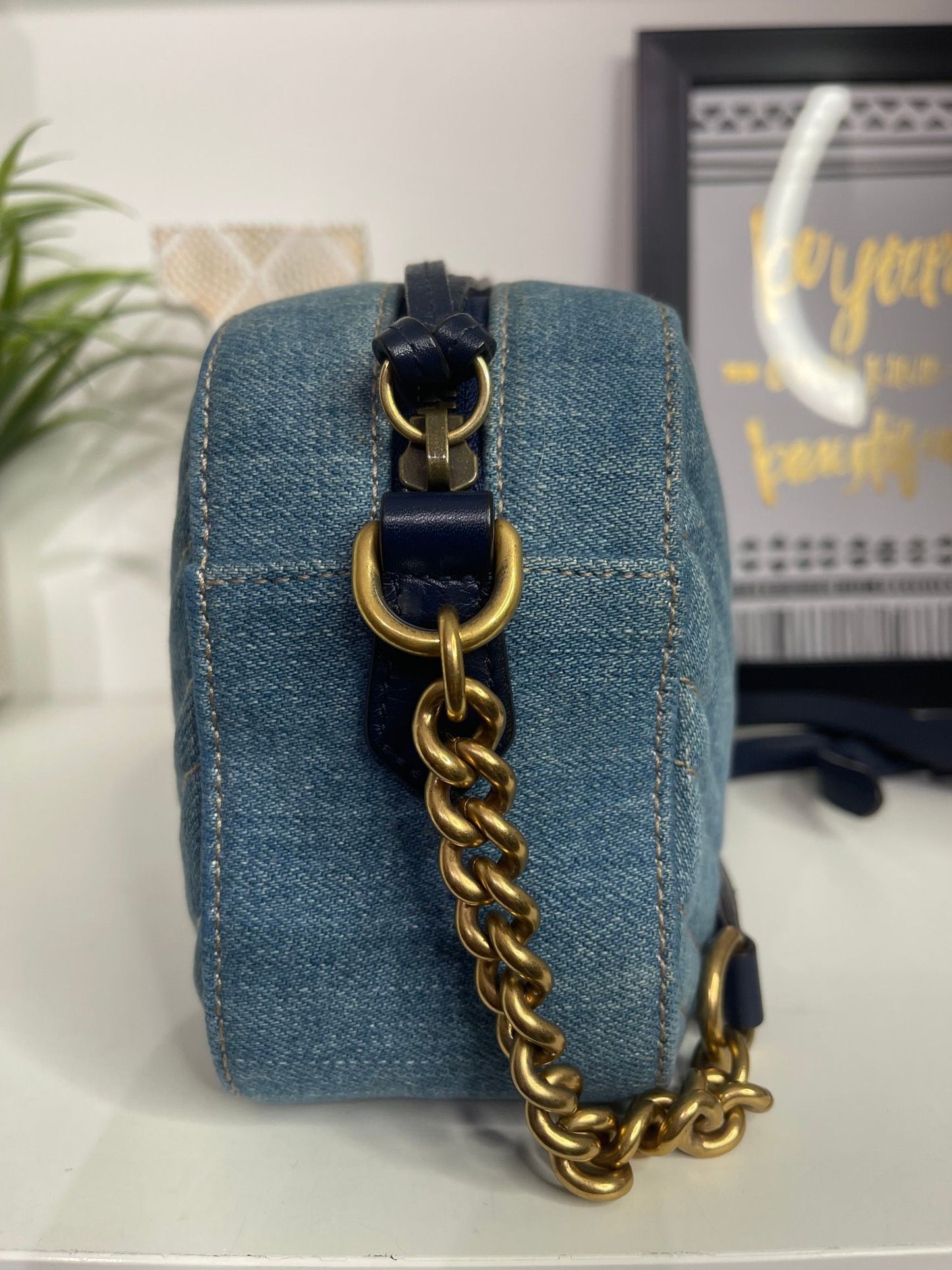 72. Gucci Denim Camera Bag