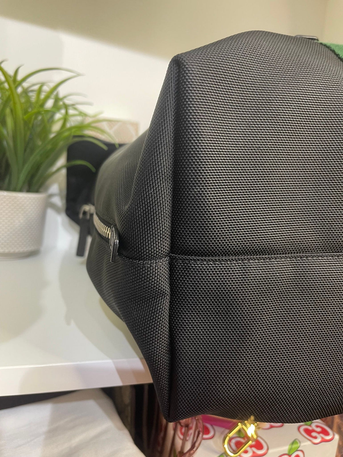 61. Gucci Black Sherry Line Canvas Backpack