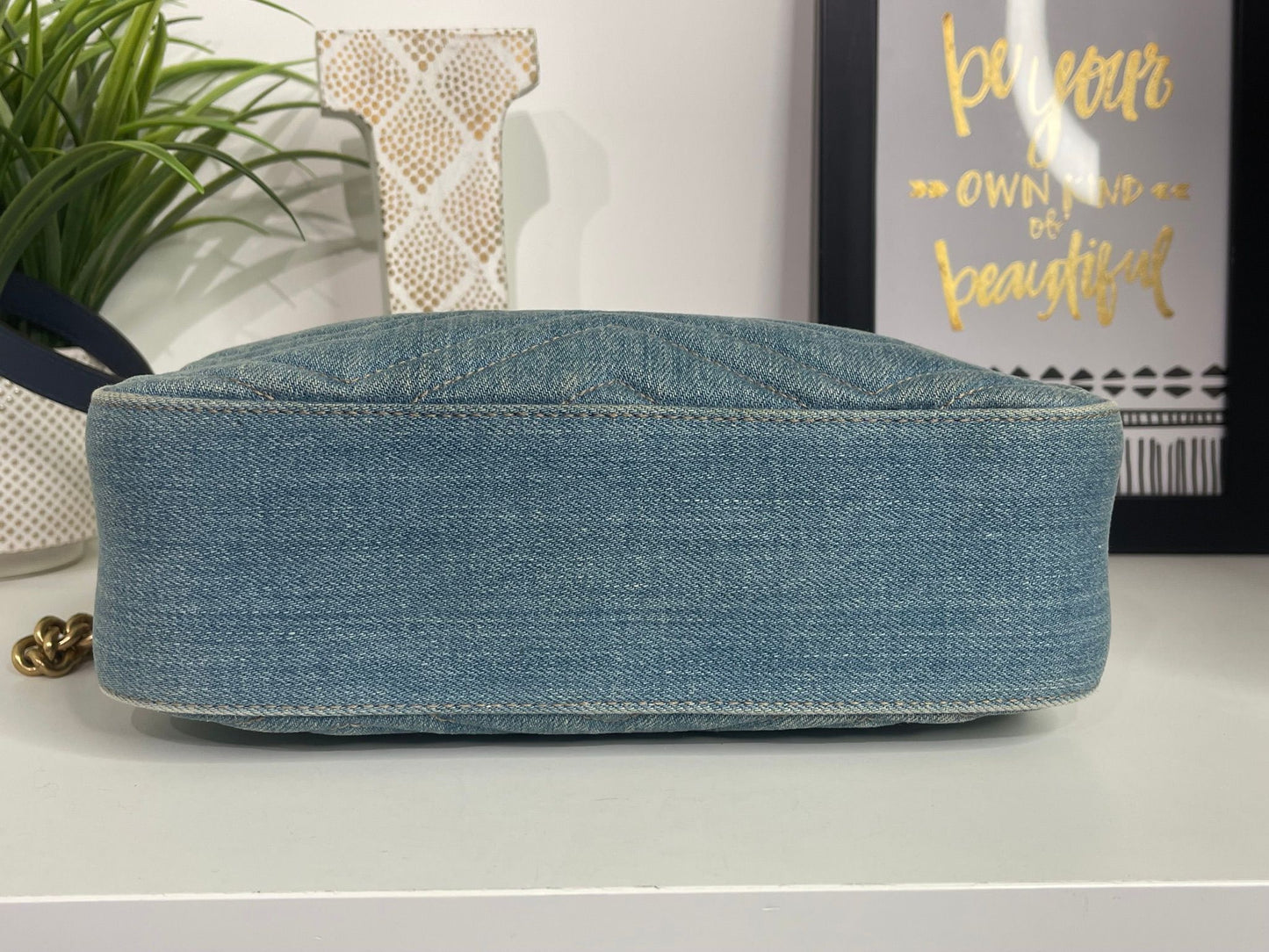 75. Gucci Denim Camera Bag